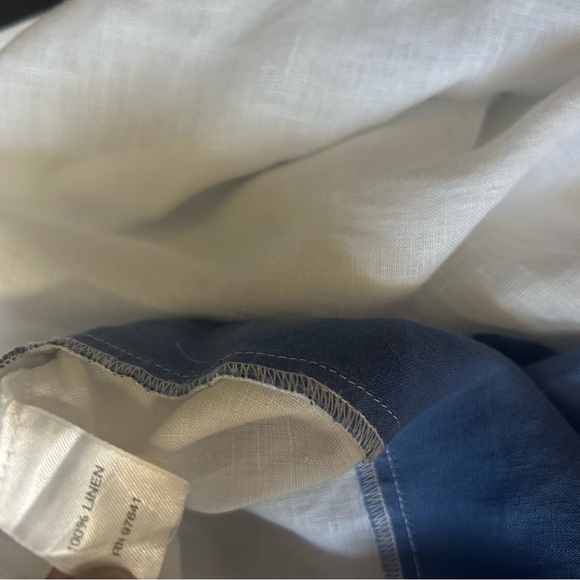 J. Jill linen tunic top size large white blue/purple and black - Picture 3 of 5